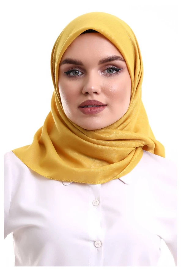 Kofra Desenli Baş Örtü - Sarı ürün görseli 1