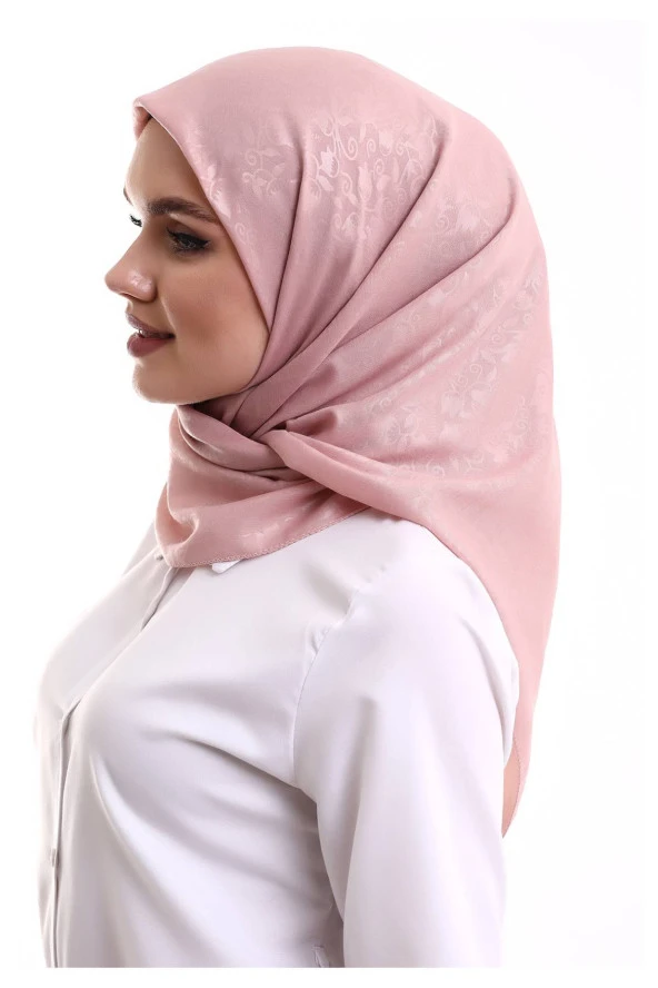 Kofra Desenli Baş Örtü - Pembe - Resim 3