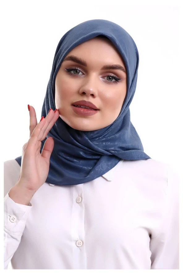 Kofra Desenli Baş Örtü - Mavi ürün görseli 1