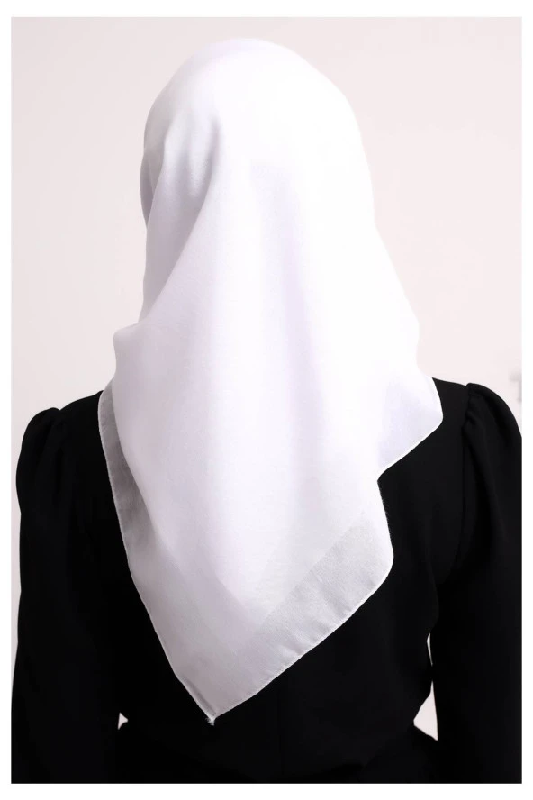 Kofra Desenli Baş Örtü - Beyaz - Resim 6