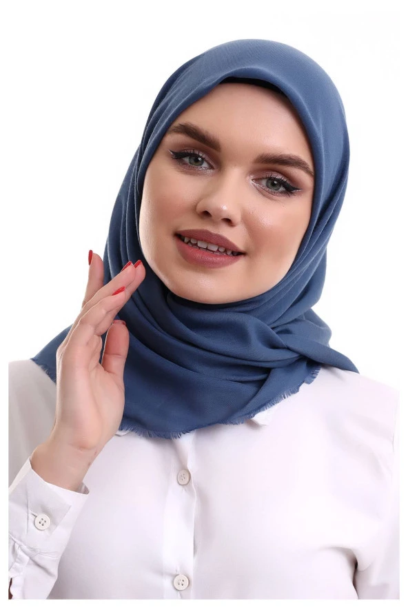 Pamuklu Pano Düz Desensiz Örtü Mavi - Resim 2