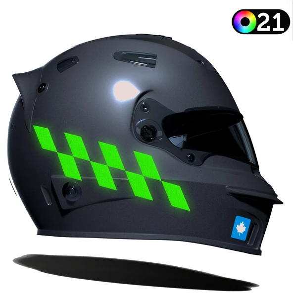 Damalı Kask Motosiklet  Sticker Takımı Reflektif, Floresan, Parlak Düz, Özel Renkler Çınar Extreme ürün görseli 1