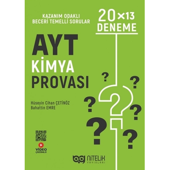 Nitelik Yayınları AYT Kimya Provası 20x13 Deneme ürün görseli 1