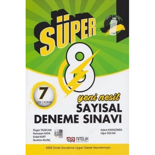 Nitelik Yayınları Süper 8. Sınıf LGS Sayısal Yeni Nesil 7 Deneme Sınavı ürün görseli 1