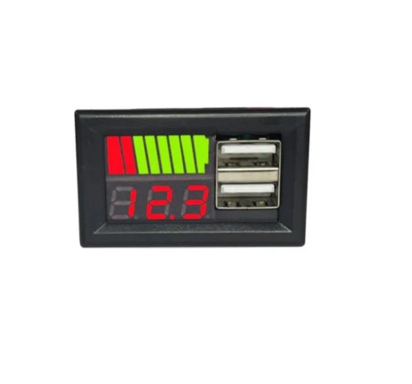Dijital Voltmetre USB  Çıkışlı Pil Kapasite Göstergesi ürün görseli 1
