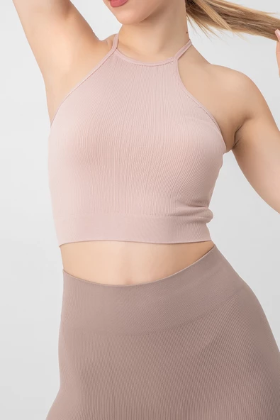 DoReMi Seamless Örme Halter Yaka Büstiyer - Resim 5