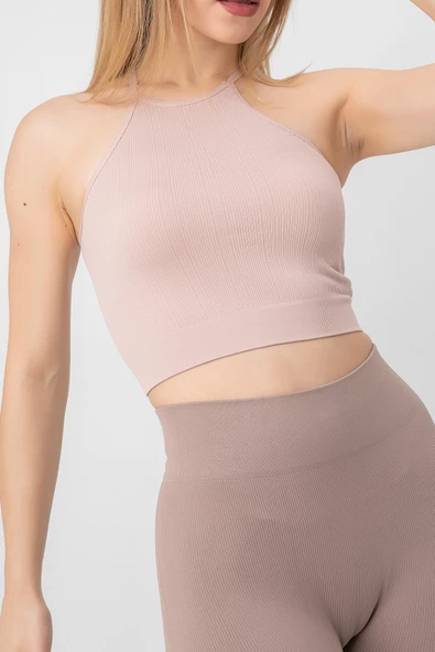 DoReMi Seamless Örme Halter Yaka Büstiyer - Resim 2