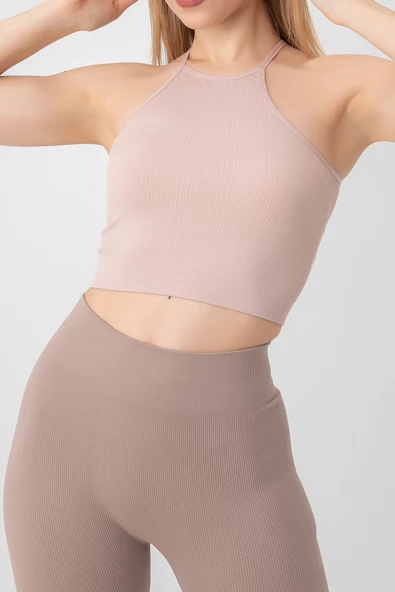 DoReMi Seamless Örme Halter Yaka Büstiyer - Resim 8
