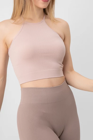 DoReMi Seamless Örme Halter Yaka Büstiyer - Resim 3