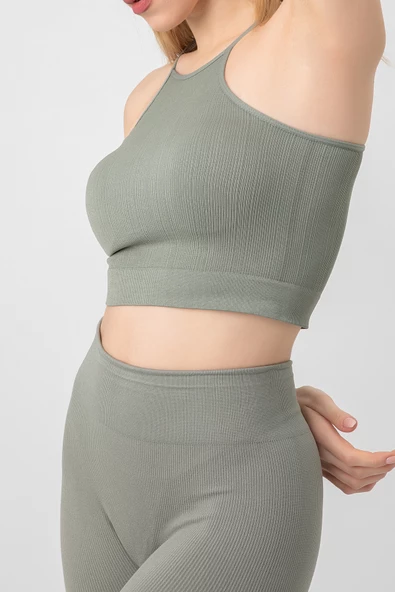 DoReMi Seamless Örme Halter Yaka Büstiyer - Resim 12