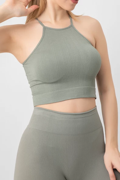 DoReMi Seamless Örme Halter Yaka Büstiyer - Resim 10