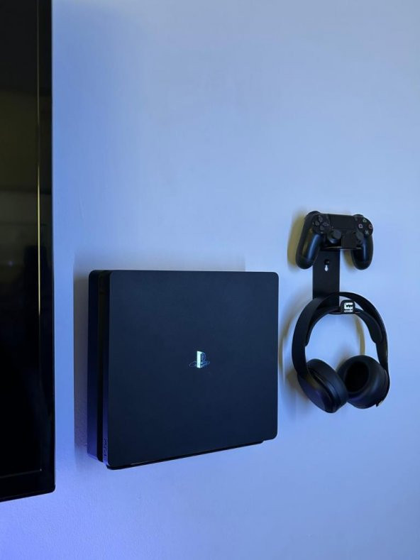 2li Fırsat Ps4 Slim Ve Ps4 Pro Için Duvar Standı Ve Joystick Konsol Tutacağı Kırılmaz Stand Yerden Tasarruf Gaming Aksesuar ürün görseli 1