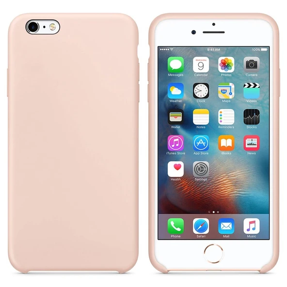 Apple iPhone 6S Altı Açık Liquit Lansman Silikon Toz Pembe ürün görseli 1
