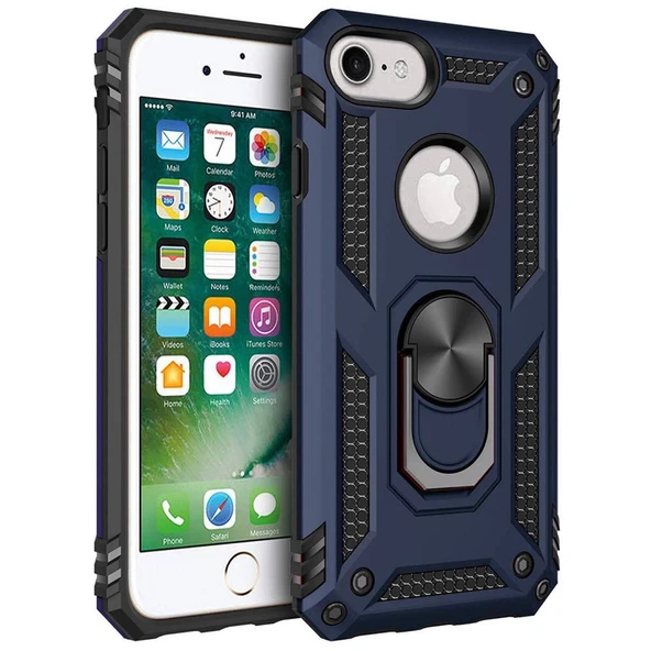 Apple iPhone 6 Yüzüklü Tank Kılıf Lacivert ürün görseli 1