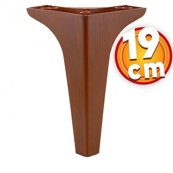 Lüks Mobilya Kanepe Sehpa TV Ünitesi Koltuk Ayağı 19 cm Ahşap Desenli Kahverengi Baza Ayak ürün görseli 1