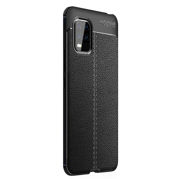 Xiaomi Mi 10 Lite Zoom Deri Görünümlü Silikon Siyah ürün görseli 1