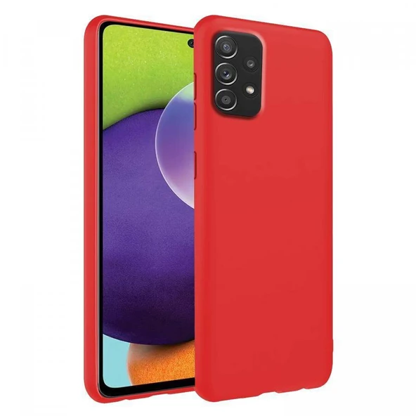 Samsung Galaxy A52 İnce Mat Silikon Kılıf Kırmızı ürün görseli 1