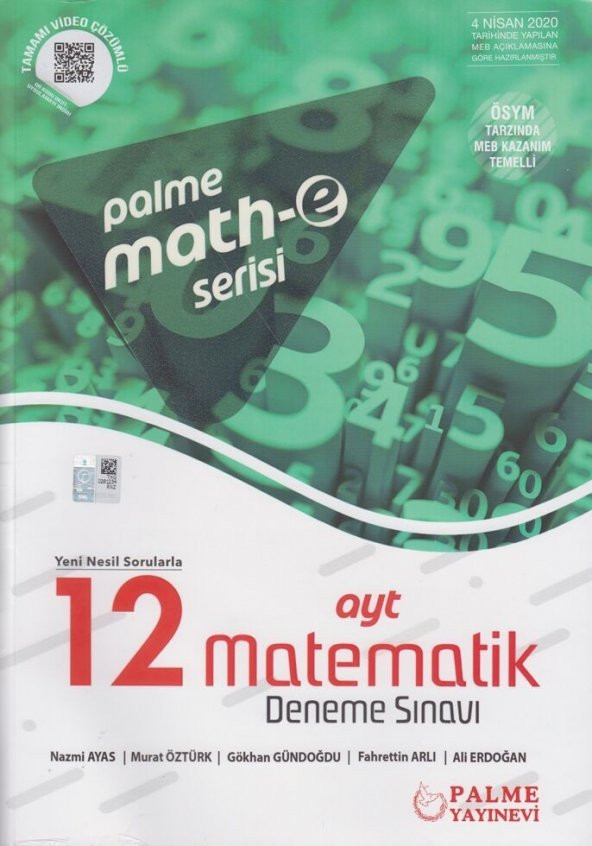 Palme Yayınları AYT Matematik 12 Deneme Sınavı Mathe Serisi ürün görseli 1