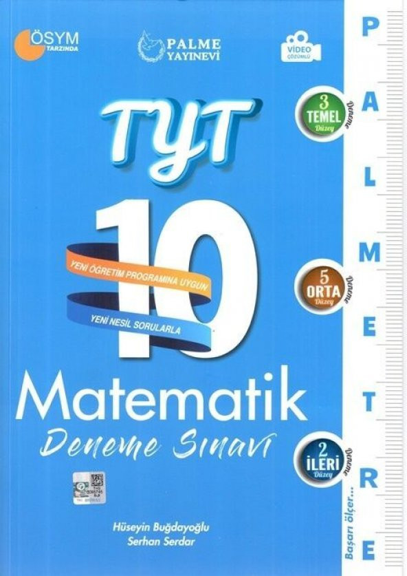 Palme Yayınları TYT Matematik Palmetre 10 Deneme Video Çözümlü ürün görseli 1