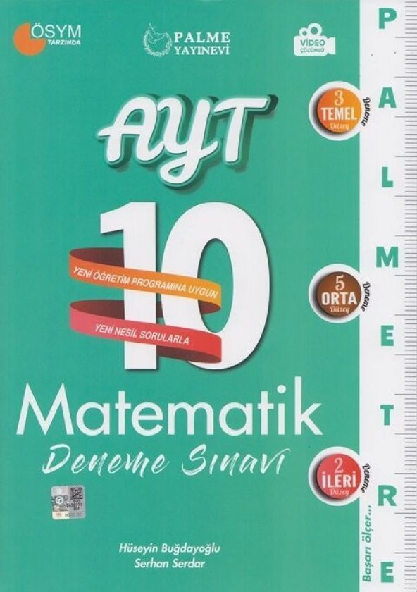 Palme Yayınları AYT Matematik Palmetre Serisi 10 Deneme Sınavı ürün görseli 1