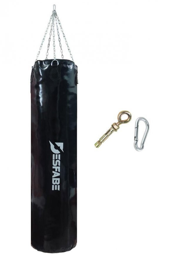 Desfabe Boxing Star 180x38 Cm Zincirli Boks Kum Torbası Siyah+Askı Aparatı ürün görseli 1