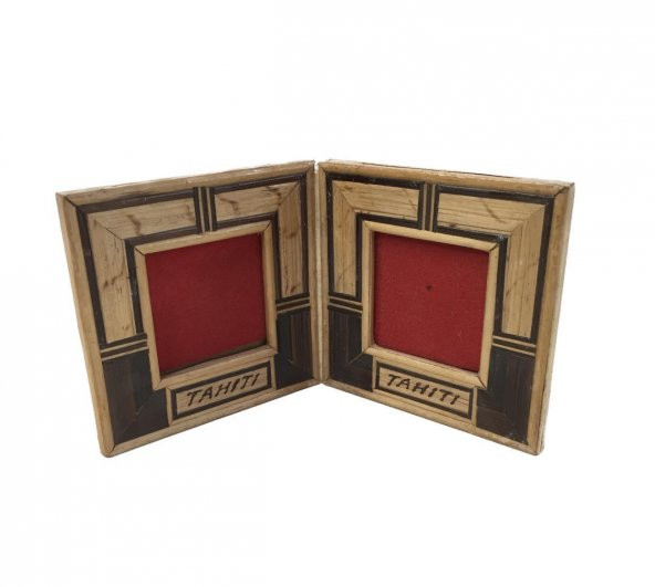 Çiftli Bambu Fotoğraf Çerçevesi 4,5x4,5 cm ürün görseli 1