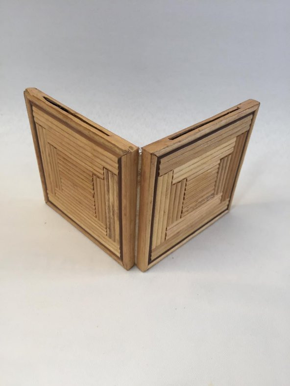 Çiftli Bambu Fotoğraf Çerçevesi 4,5x4,5 cm - Resim 6