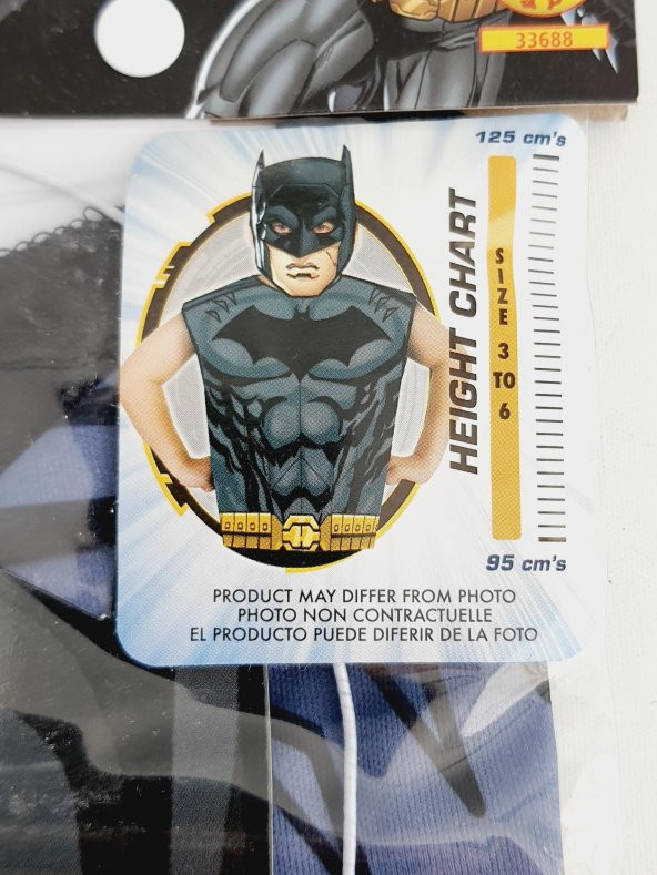 DC Comics Batman Maskeli Kostüm 3-6 Yaş - Resim 4