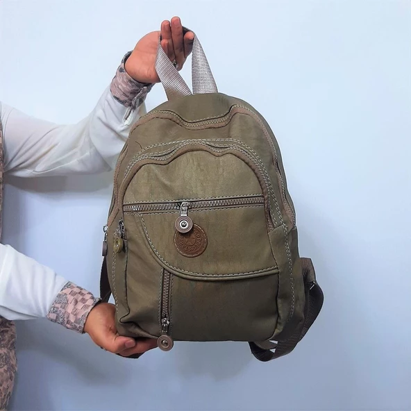 Fiyra s1 Camel Renk Krinkıl Kumaş Dört Bölmeli Bayan Sırt Çantası ürün görseli 1