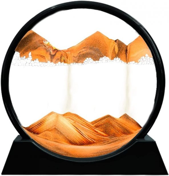 Hareketli Kum Sanatı Resim Sandscapes Yuvarlak Cam 3D Derin Deniz Kumu ürün görseli 1