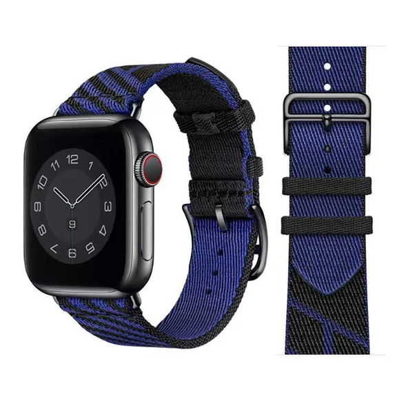 Apple Watch 7 45mm KRD-51 Hasır Kordon - Resim 3