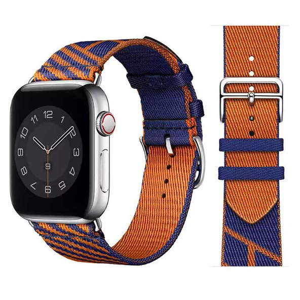 Apple Watch 7 45mm KRD-51 Hasır Kordon - Resim 7