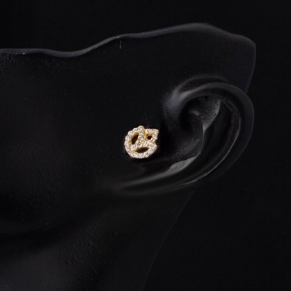Yaşam Çiçeği 14 Ayar Altın Tragus Küpe - Resim 2
