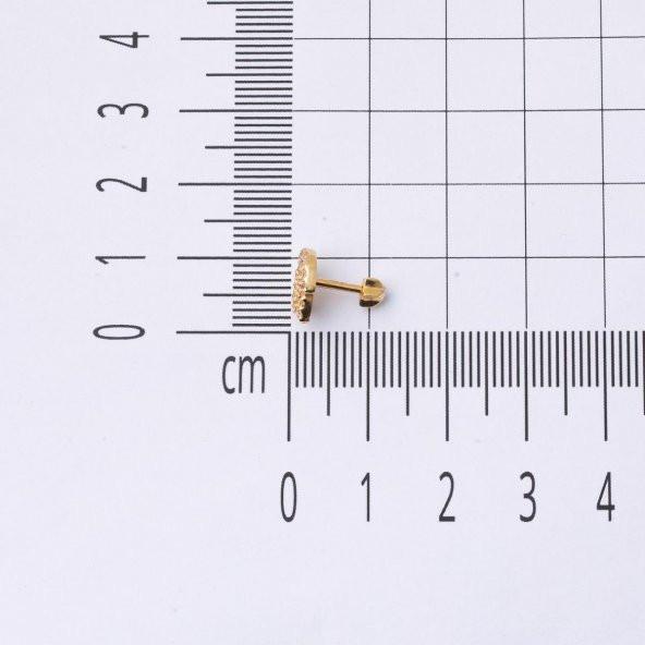 Yaşam Çiçeği 14 Ayar Altın Tragus Küpe - Resim 6
