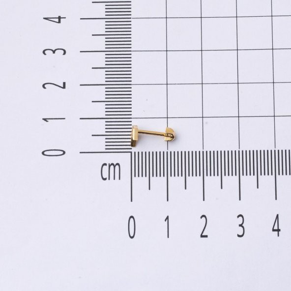 Yön 14 Ayar Altın Tragus Küpe - Resim 6
