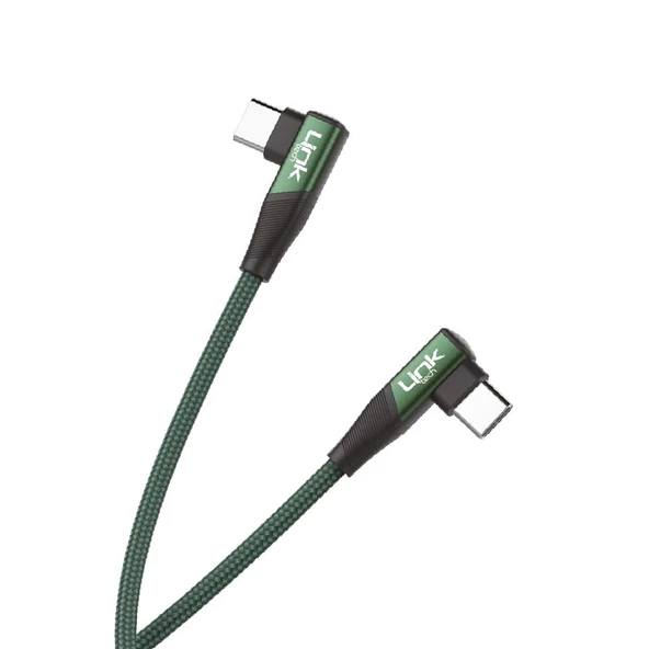 Linktech K595 Safe 60W Type-C - Type-C 90 Derece Data/Şarj Kablosu 1.5mt - Resim 6