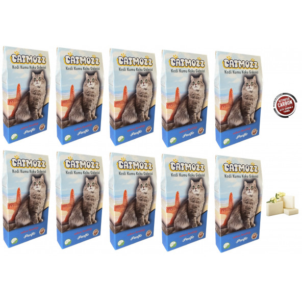 CatMozz Pacific Aktif Karbon Kedi Kumu Koku Giderici Extra Kontrolü Topaklanma 30 gr x 10 Adet ürün görseli 1