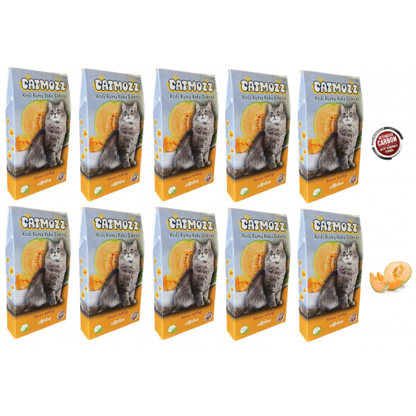 CatMozz Melon Aktif Karbonlu Kedi Kumu Kavunlu Koku Giderici Koku Kontrolü Ve Topaklanma 30 Gr X 10 Adet ürün görseli 1