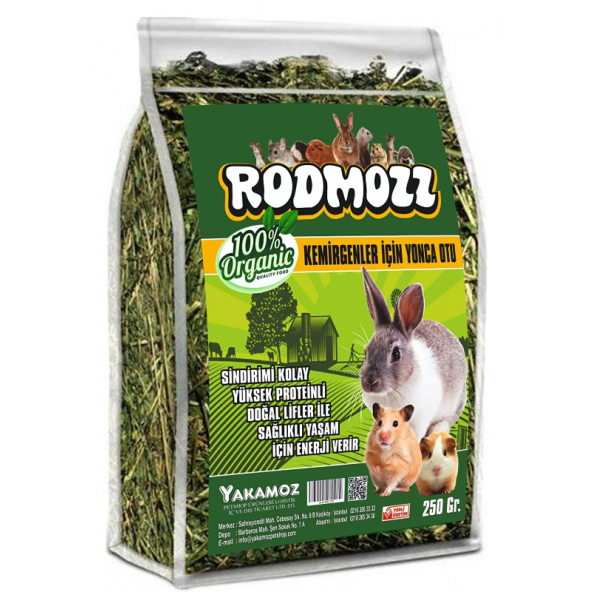 RodMozz Orijinal Gerçek Yonca Kemirgen Otu 250 Gr Kilitli Paket ürün görseli 1
