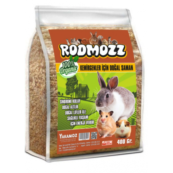RodMozz Kemirgen İçin Doğal Altlık Saman 400 Gr Kilitli Paket ürün görseli 1