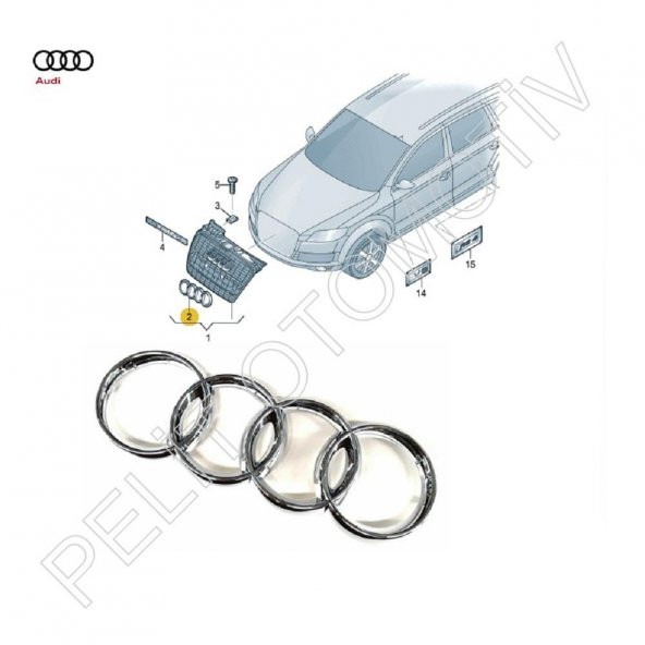 PTTAVM: Audi A1 Ön Panjur Arma Logo 8T0853605