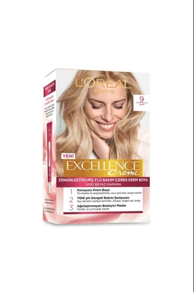 L'Oreal Paris Excellence Creme Saç Boyası 9 Sarı ürün görseli 1