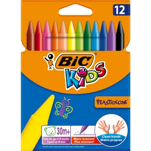 Bic Kids Plastidecor Silinebilir Elleri Kirletmeyen Pastel Boya 12 Renk ürün görseli 1