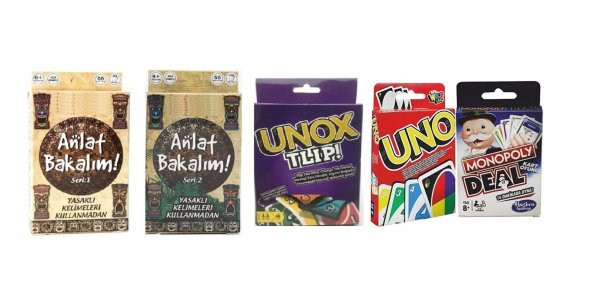 Uno Klasik, Uno Tlipy,anlat bakalım 1 ile 2. Seri Ve Monopoly 5 i Bir Arada ürün görseli 1