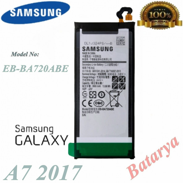 Samsung Galaxy A7 2017 Batarya EB-BA720ABE Servis ürünü Batarya 3600mAh ürün görseli 1