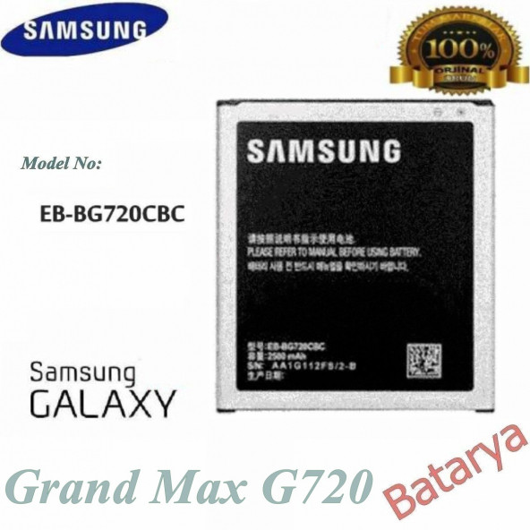 Samsung Galaxy Grand Max G720 Batarya Eb-Bg720Cbc G720 Uyumlu Yedek Batarya ürün görseli 1