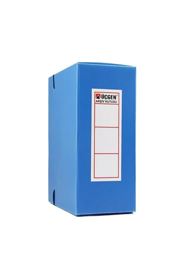 Üçgen Proje Kutusu Plastik Lastikli Battal 29x36x10 Cm Mavi (50 Li Paket) ürün görseli 1