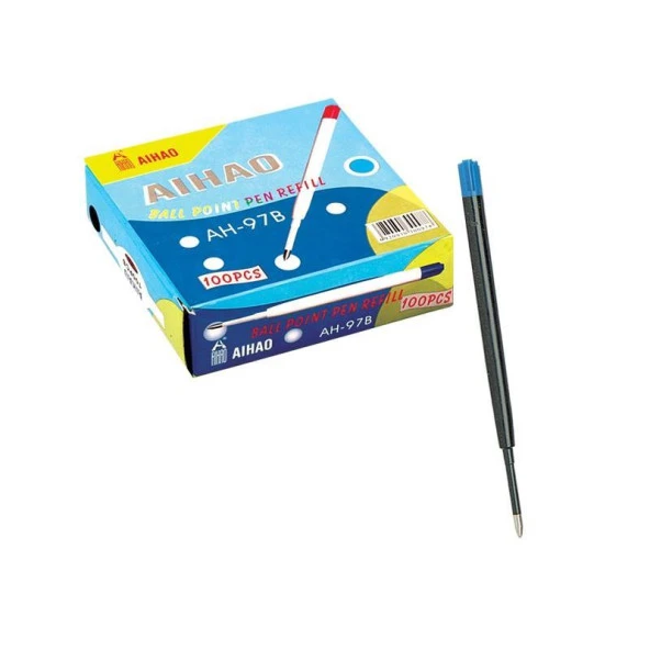 Aihao Tükenmez Kalem Yedeği Parker Tipi Plastik Mavi (100 Lü Paket) ürün görseli 1