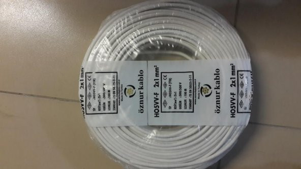 Öznur TTR 2x1 Mm Kablo Beyaz 100 Metre - Resim 2
