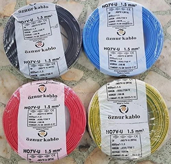 Öznur NYA 1,5 Mm Kablo Siyah 100 Metre ürün görseli 1